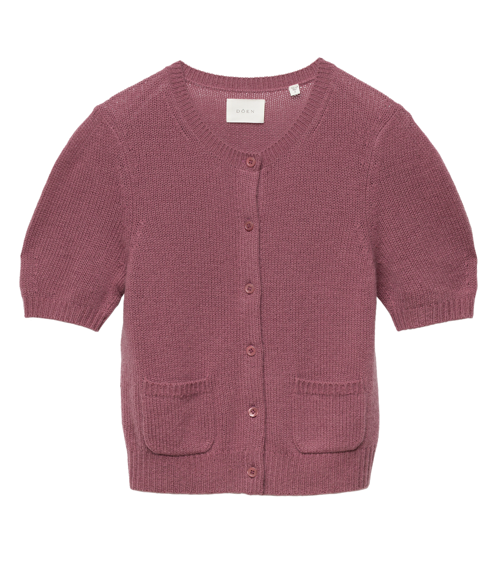 Alesia Cashmere Cardigan in Rose Mauve - view 5