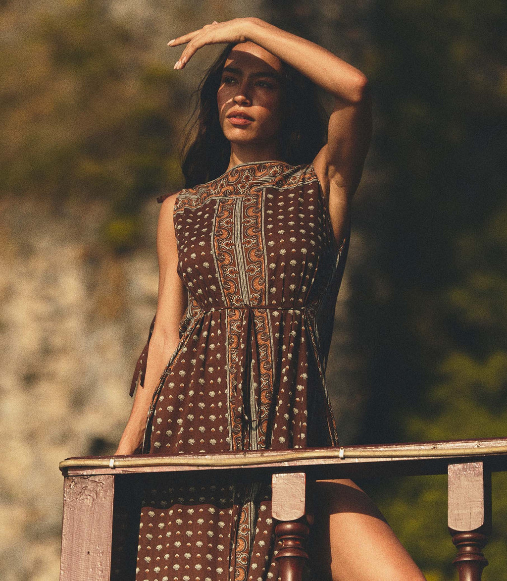Amarante Dress in Terre Foulard de la Mer - view 3