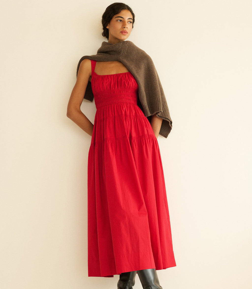 Clover Dress in Deep Tomato - view 4