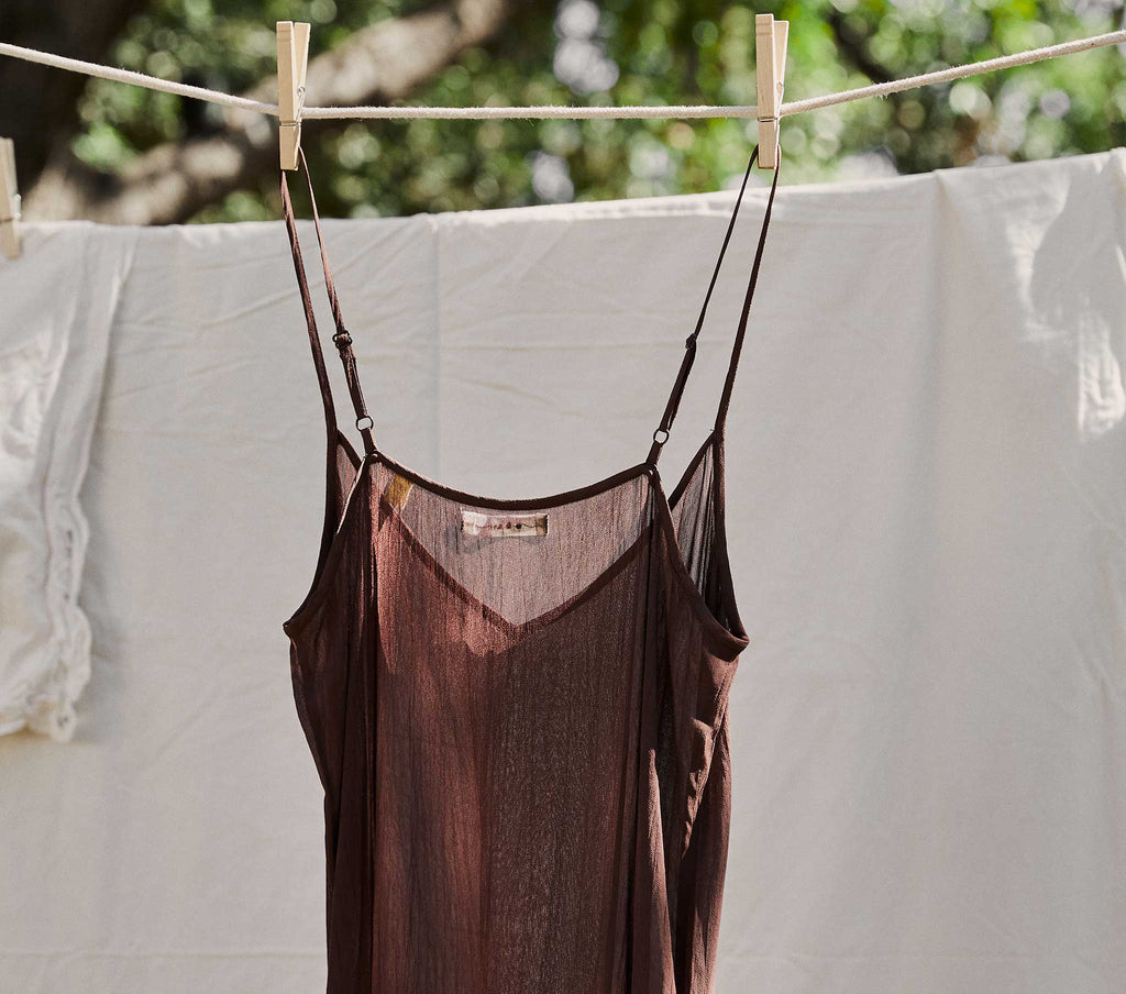 Long Deep V-Neck Slip in Umber - view 5
