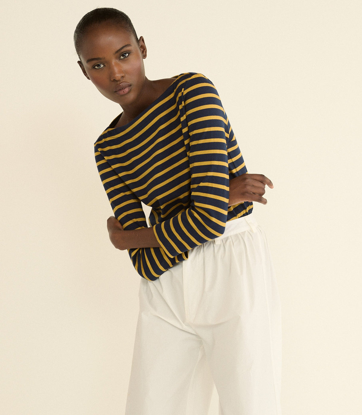 Donnie Tee in Navy Breton Stripe - view 3