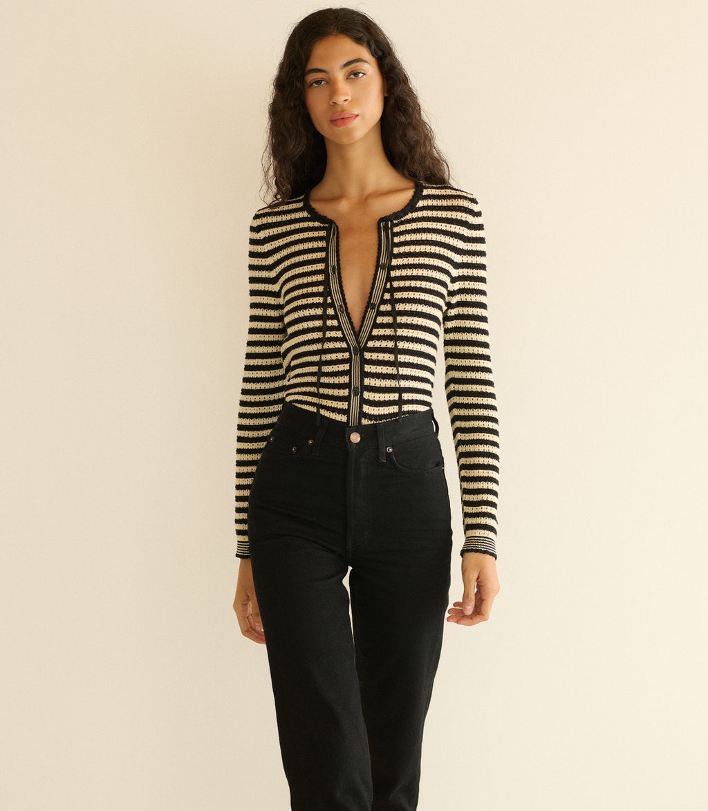 Everlyn Cardigan in Sidonie Stripe - view 3