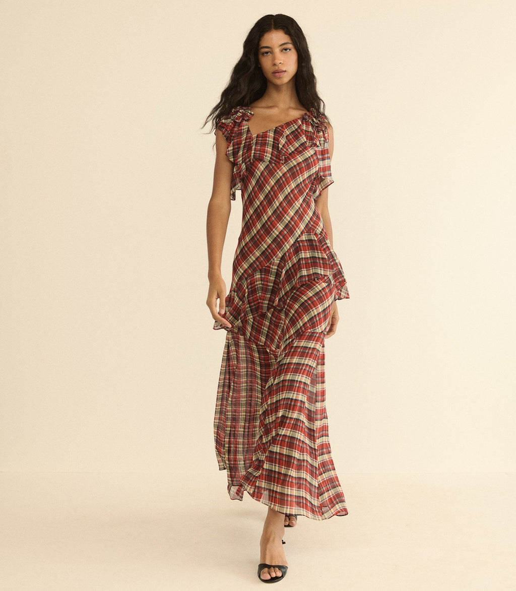 Fernanda Dress in Rosemere Plaid - view 2