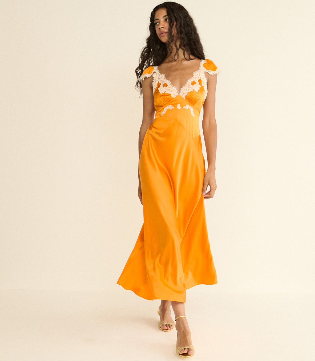 Fiona Dress in Tangerine - view 7