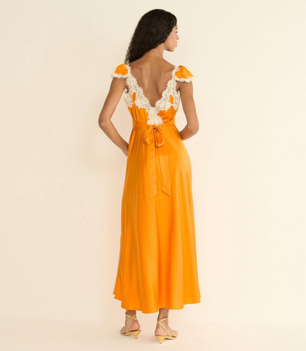 Fiona Dress in Tangerine - view 9