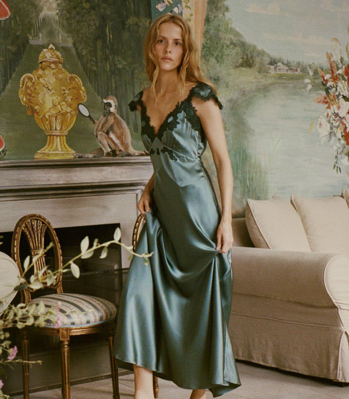 Fiona Dress in Dulac Green - view 5