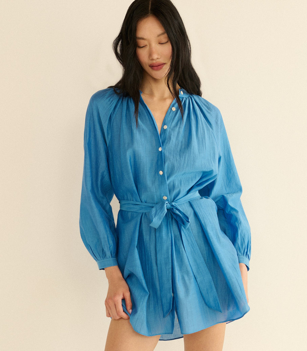 Juliet Tunic Dress in Santorini Blue - view 4