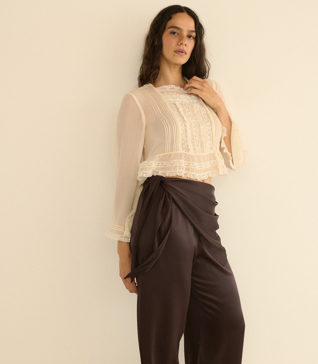 Lavona Scarf Pant in Equestrian Brown - view 9