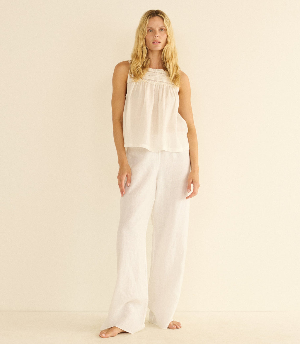 Lavon Linen Pant in Salt - view 6