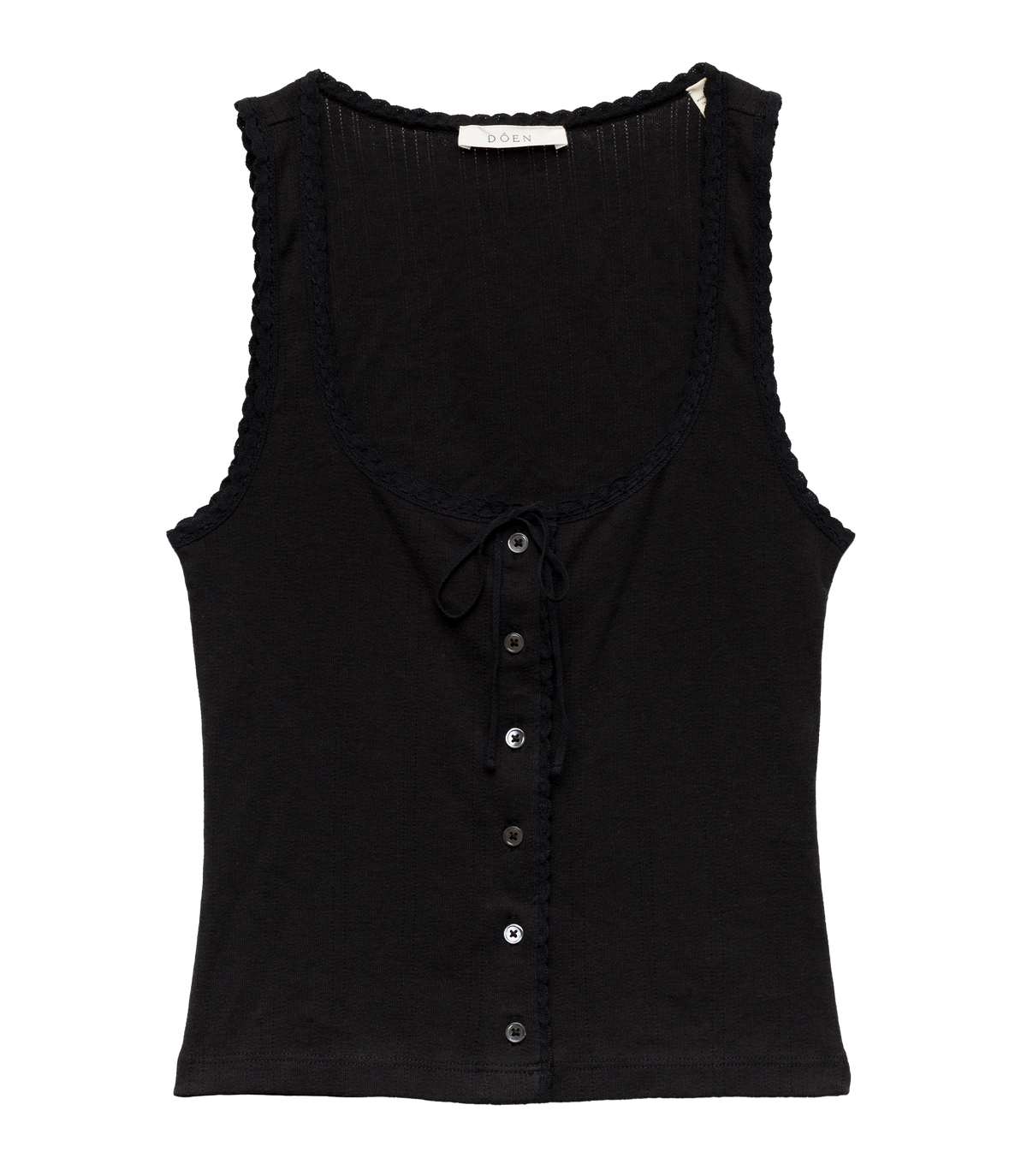 Lois Tank in Black Quelle Jolie Pointelle - view 9