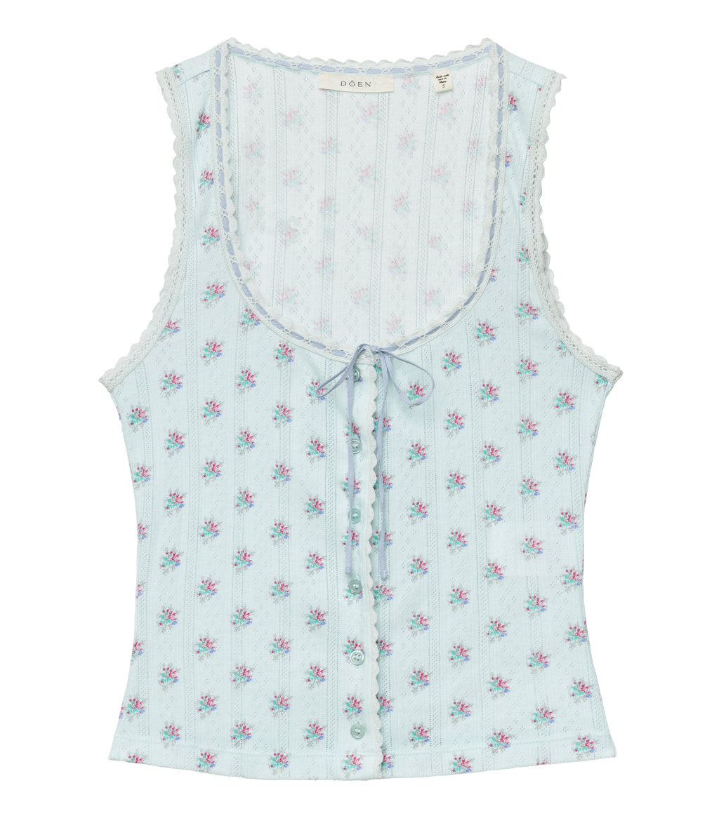 Lois Tank in Sky Petit Posy Calico - view 6