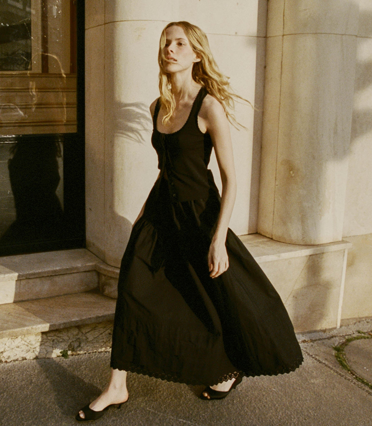 Lois Tank in Black Quelle Jolie Pointelle - view 6