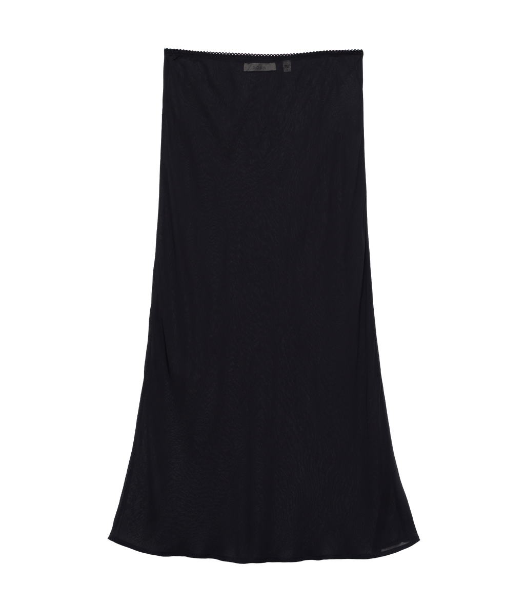Long Skirt Slip in Black - view 2