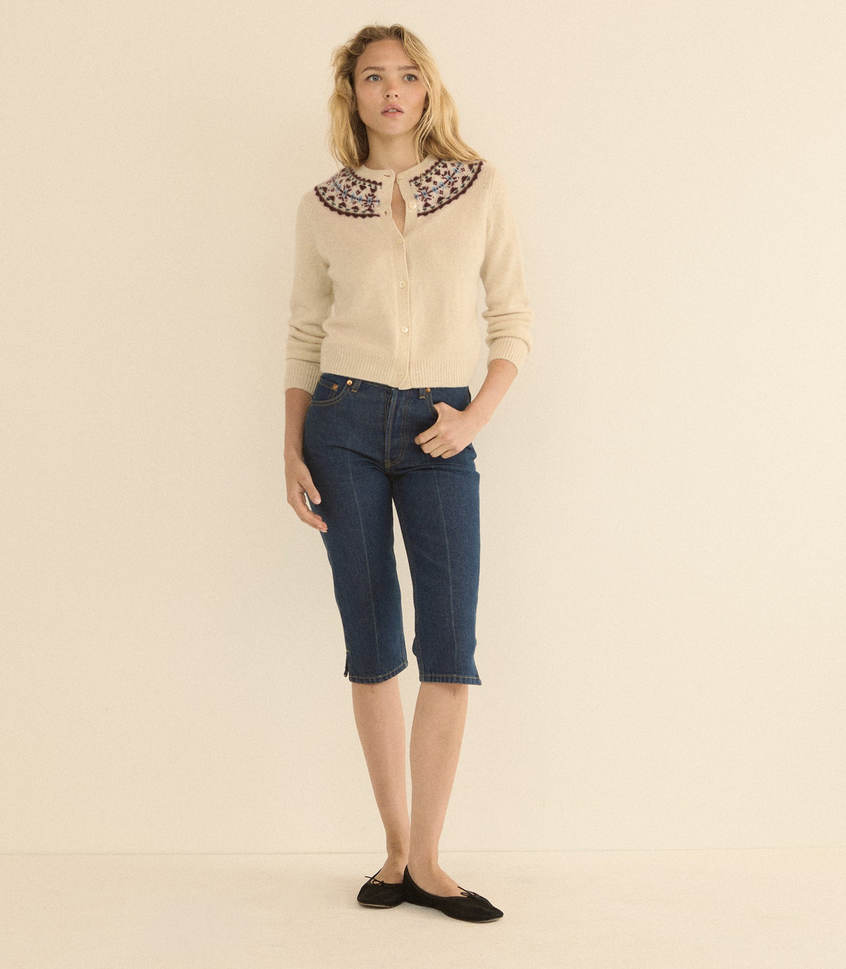 Olympe Cashmere Cardigan in Cottage - view 3