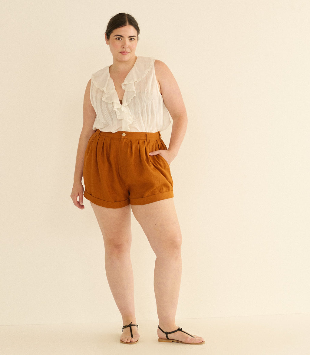 Paige Linen Short in Sedona Clay - view 6
