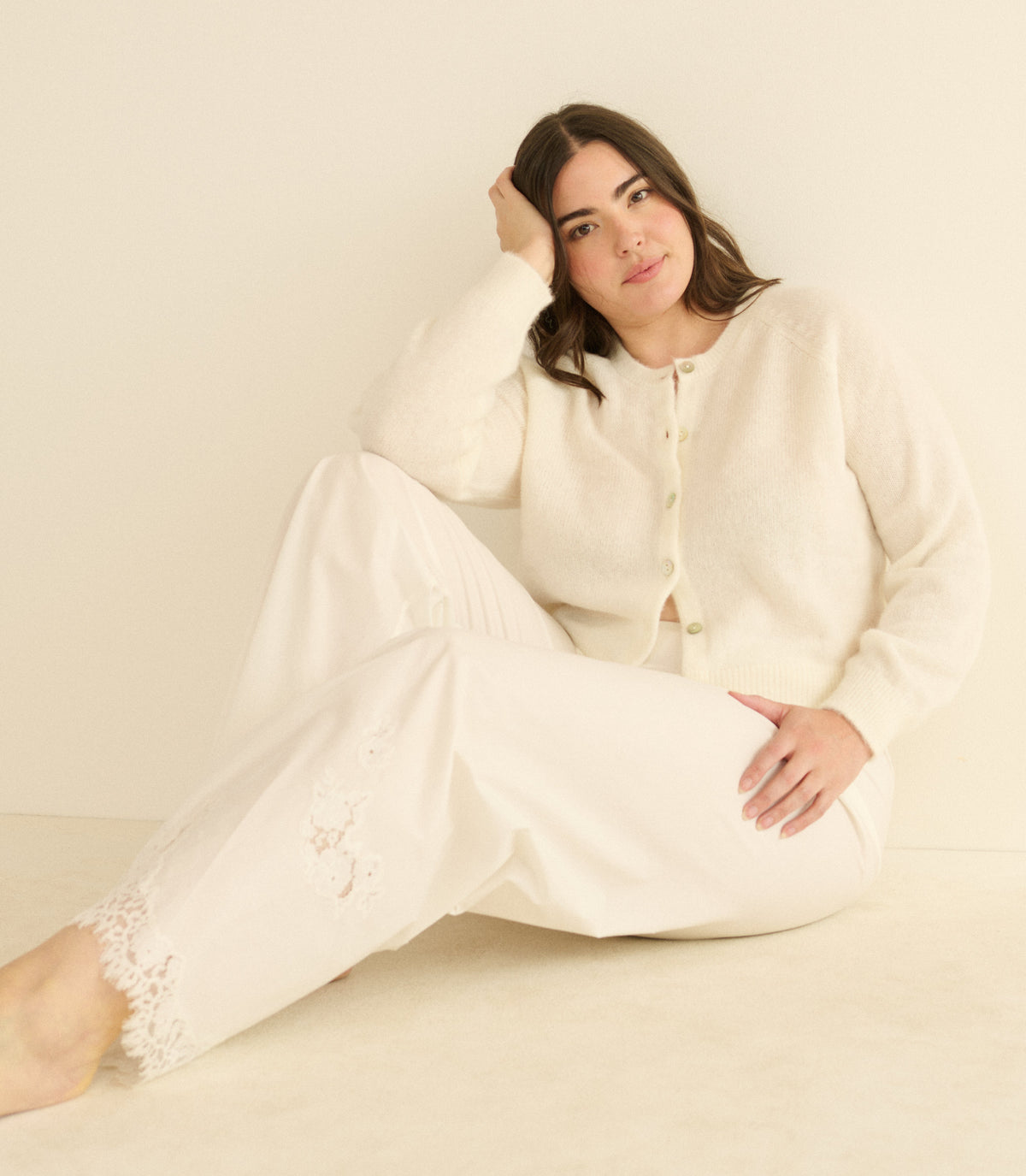 Petra Cardigan in Ivory - view 5
