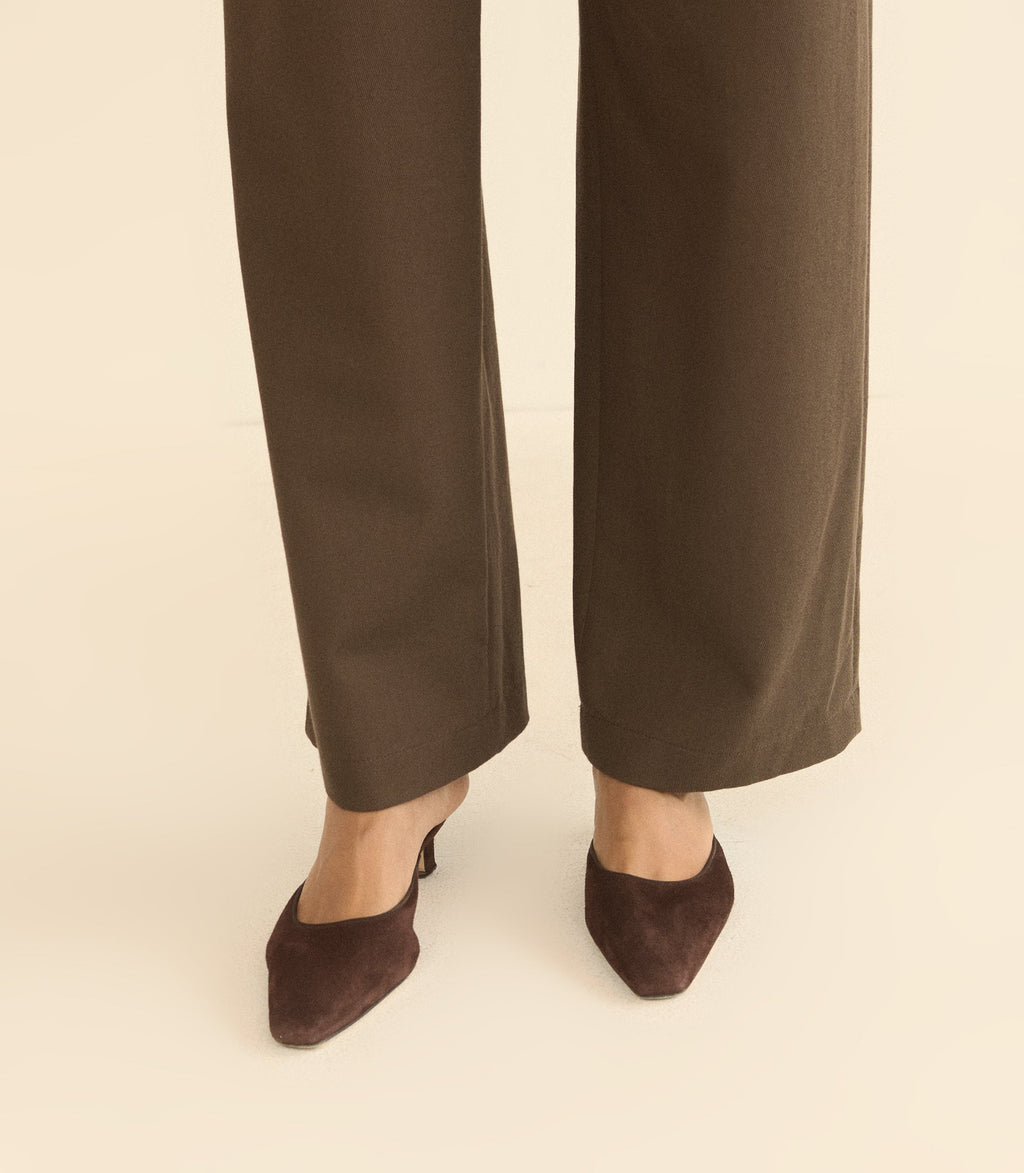 Pica Mule in Equestrian Brown Suede - view 2