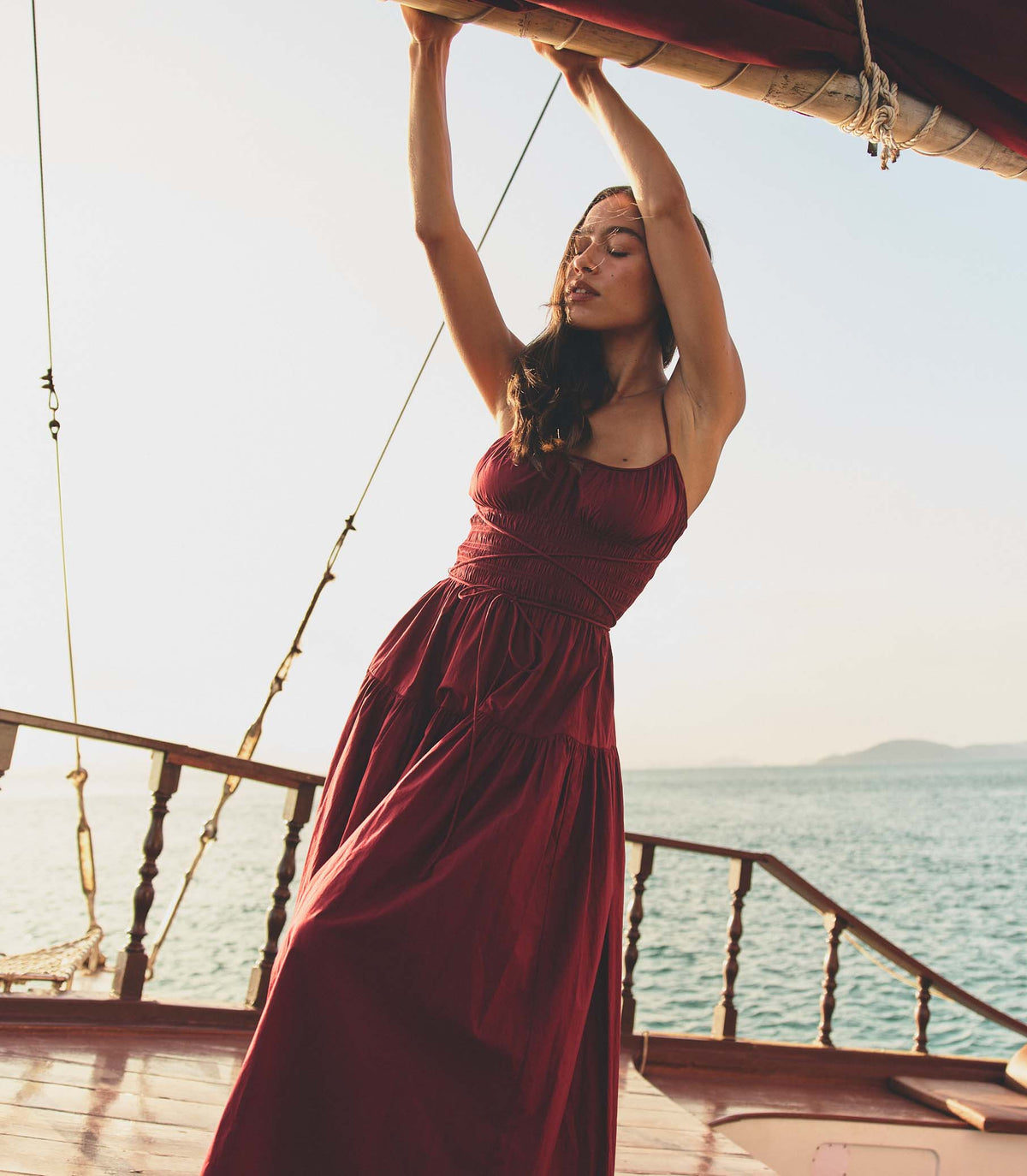 Safia Dress in Deep Ruby - view 2