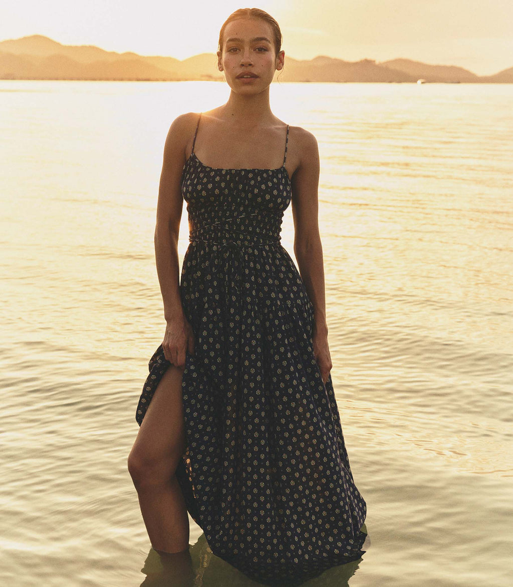 Safia Dress in Navy Cadiz Foulard - view 2