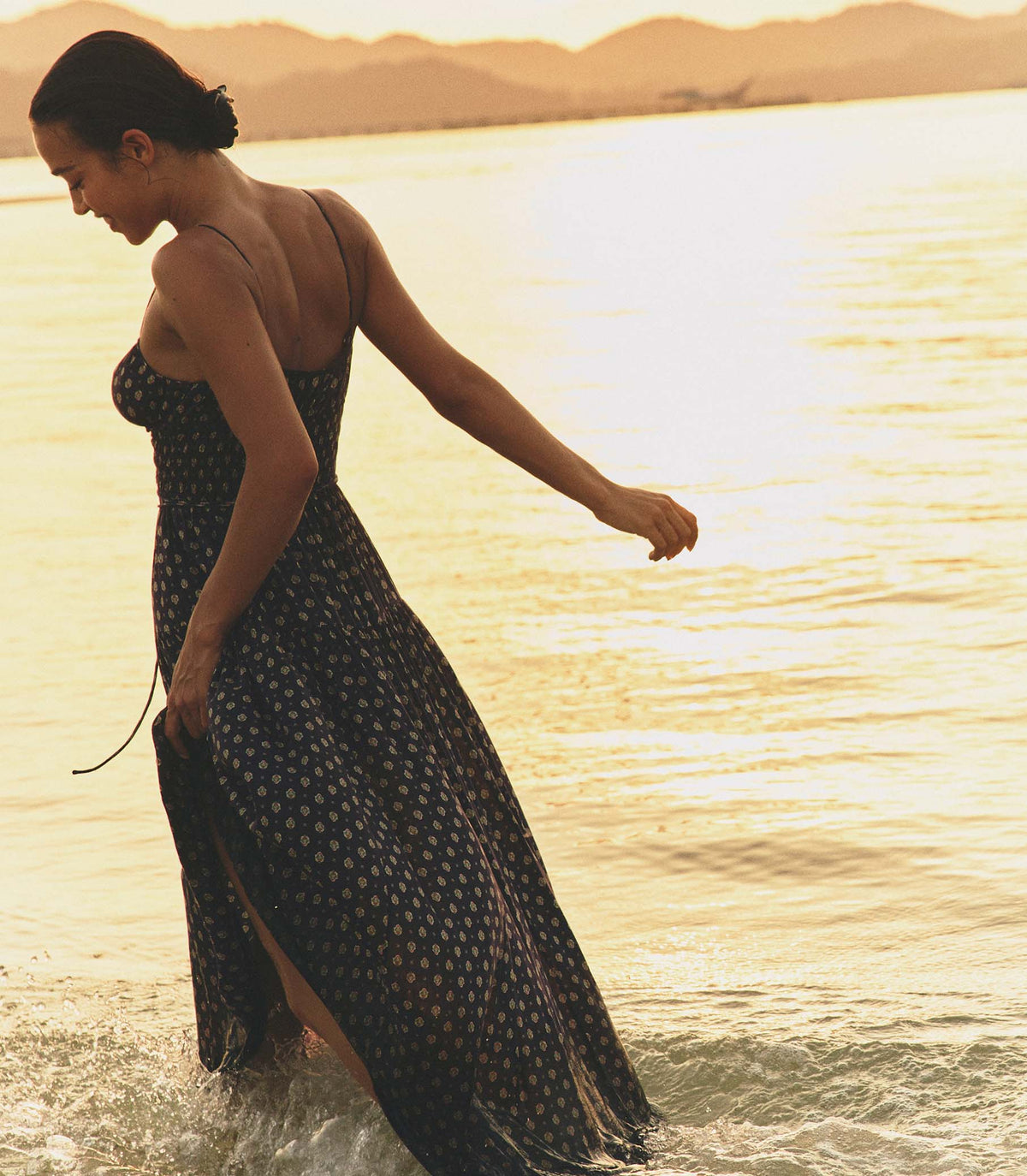 Safia Dress in Navy Cadiz Foulard - view 6