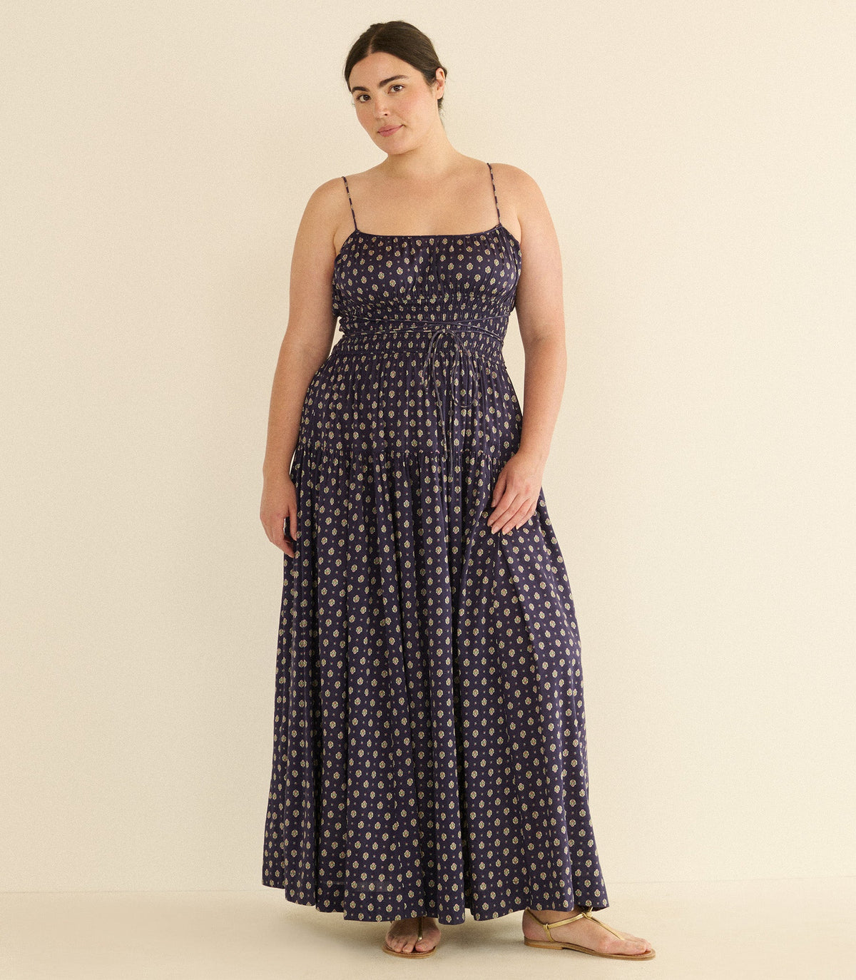 Safia Dress in Navy Cadiz Foulard - view 8