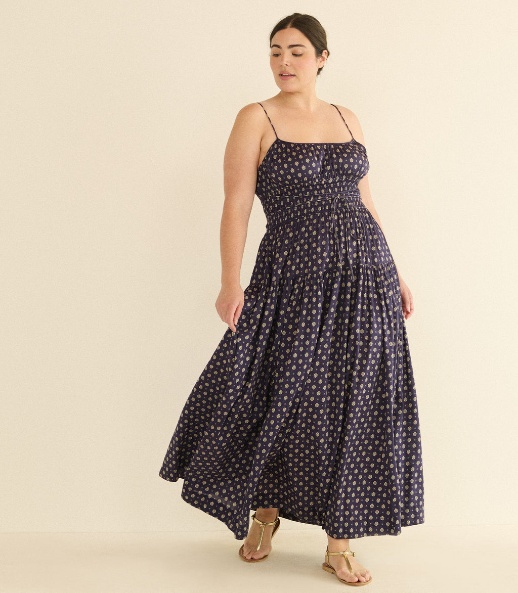 Safia Dress in Navy Cadiz Foulard - view 9