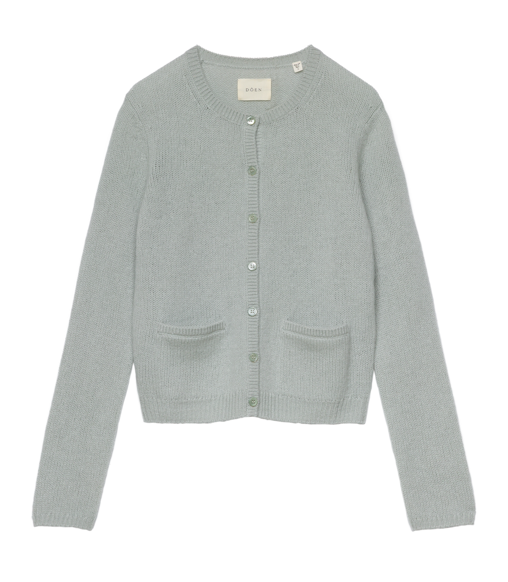 Thea Cashmere Cardigan in Eucalyptus - view 5