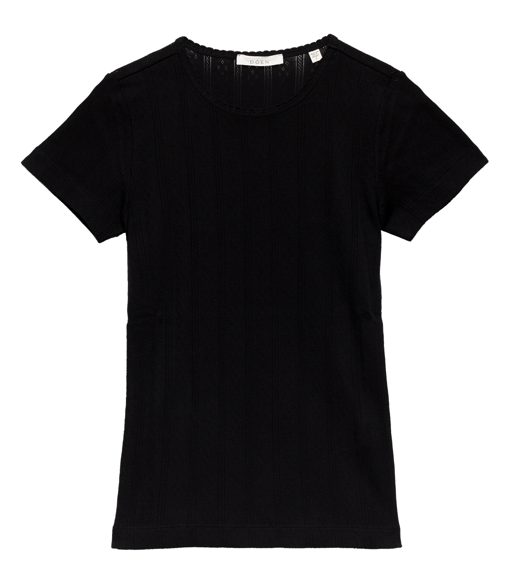 Vivi Tee in Black Quelle Jolie Pointelle - view 5